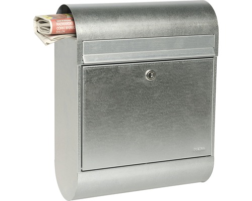 MEFA Brievenbus, gegalvaniseerd staal, BxHxD 350/450/150 mm, Ruby 866, gegalvaniseerd, toegang aan de voorzijde met klep en krantenhouder