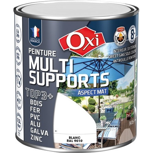 Peinture Mate Multi-supports 0.5 L Top 3+ - Blanc