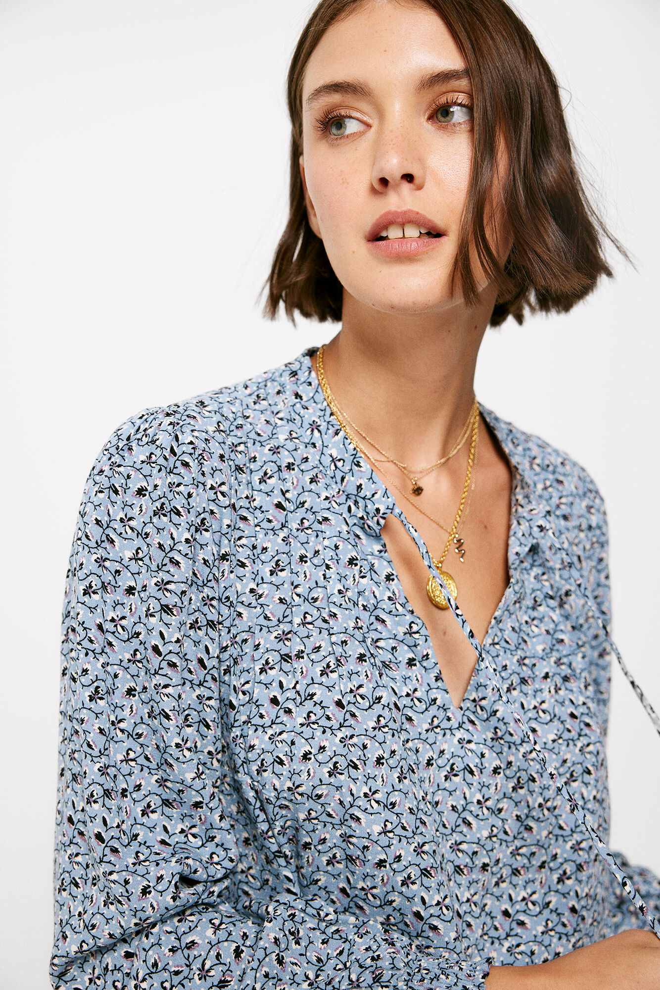 Blusa fluida estampada