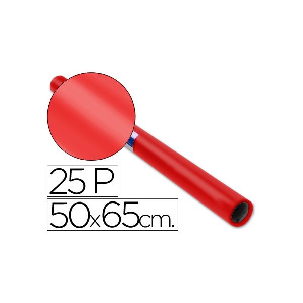 Sadipal Rolo de Papel Lustro 50x65cm 25Fls Vermelho