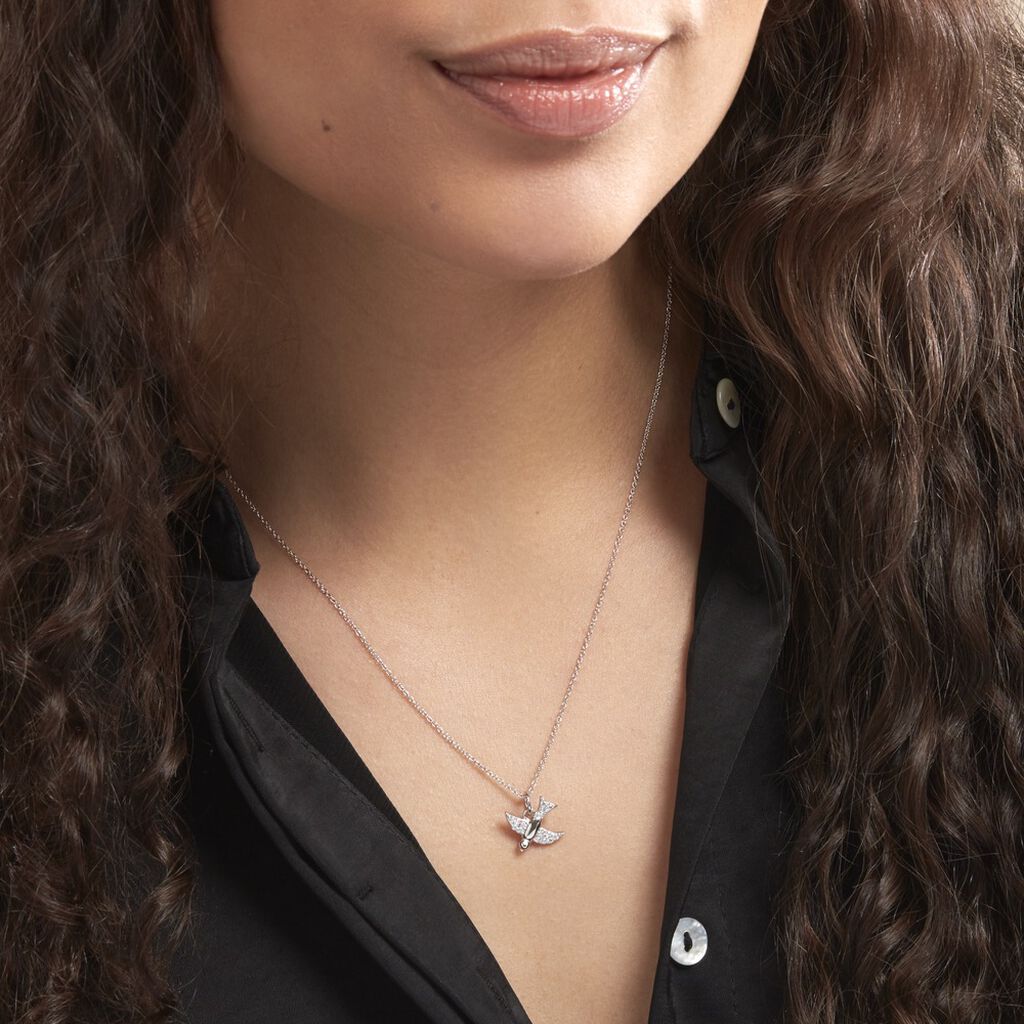 Collier Axella Argent Blanc Oxyde De Zirconium