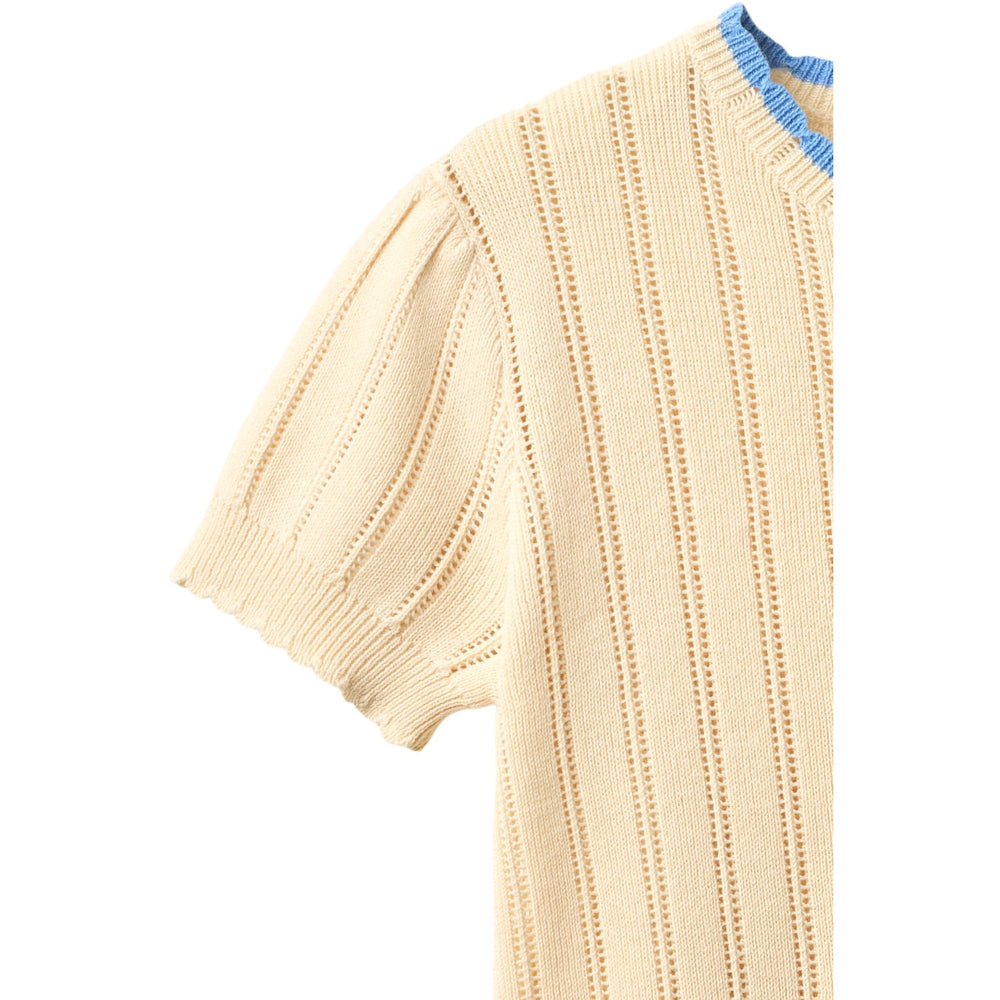 Køb COPENHAGEN COLORS Cream Strikket Pointelle Ss Bluse