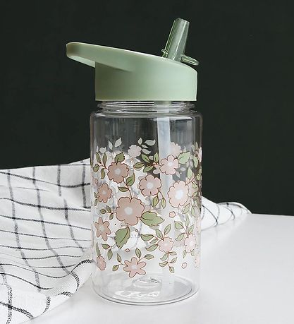 A Little Lovely Company Trinkflasche mit. Strohhalme - 450 ml -