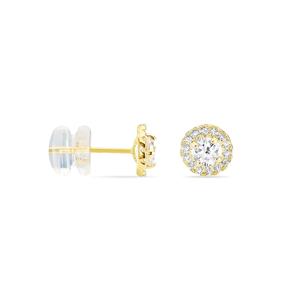 Boucles D'oreilles Puces Edmee Or Jaune Oxyde De Zirconium