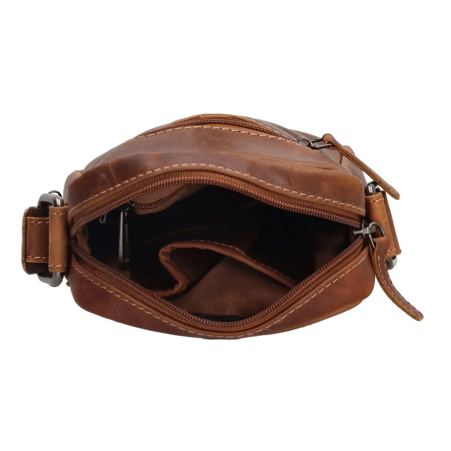 Hide & Stitches Japura Schoudertas Cognac