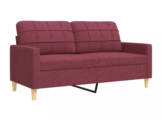 Ensemble de canapés 2 pcs rouge bordeaux tissu
