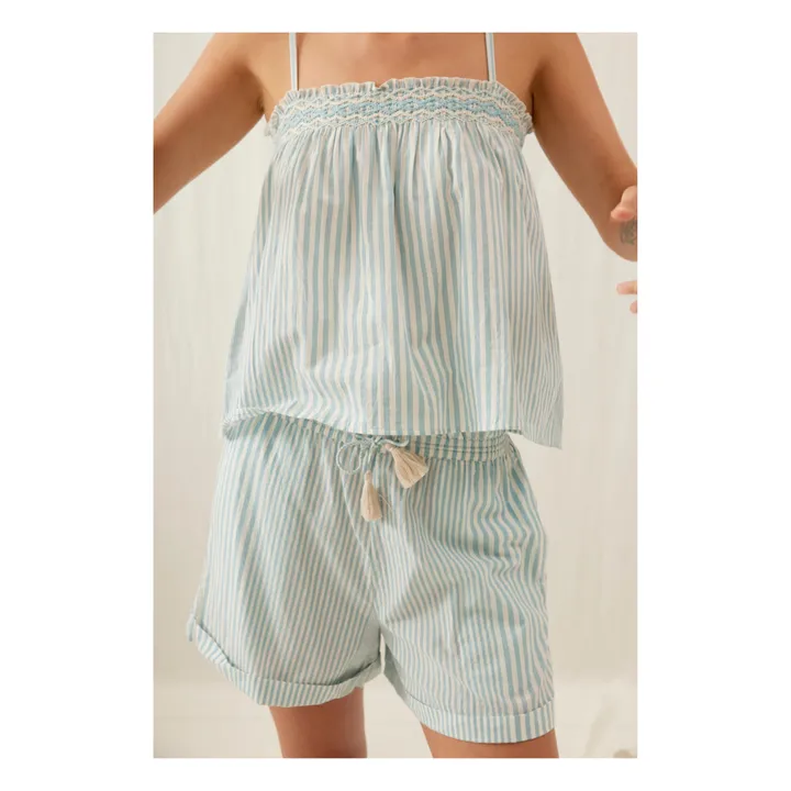 Louise Misha Pyjama Minalou Rayures Coton Bio - Collection Femme | Bleu