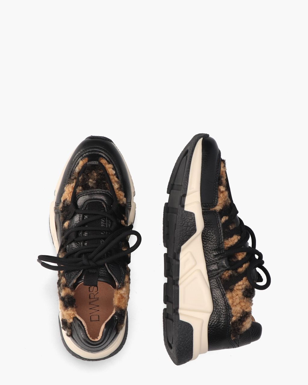 DWRS Label Los Angeles Teddy Zwart/Bruin Damessneakers