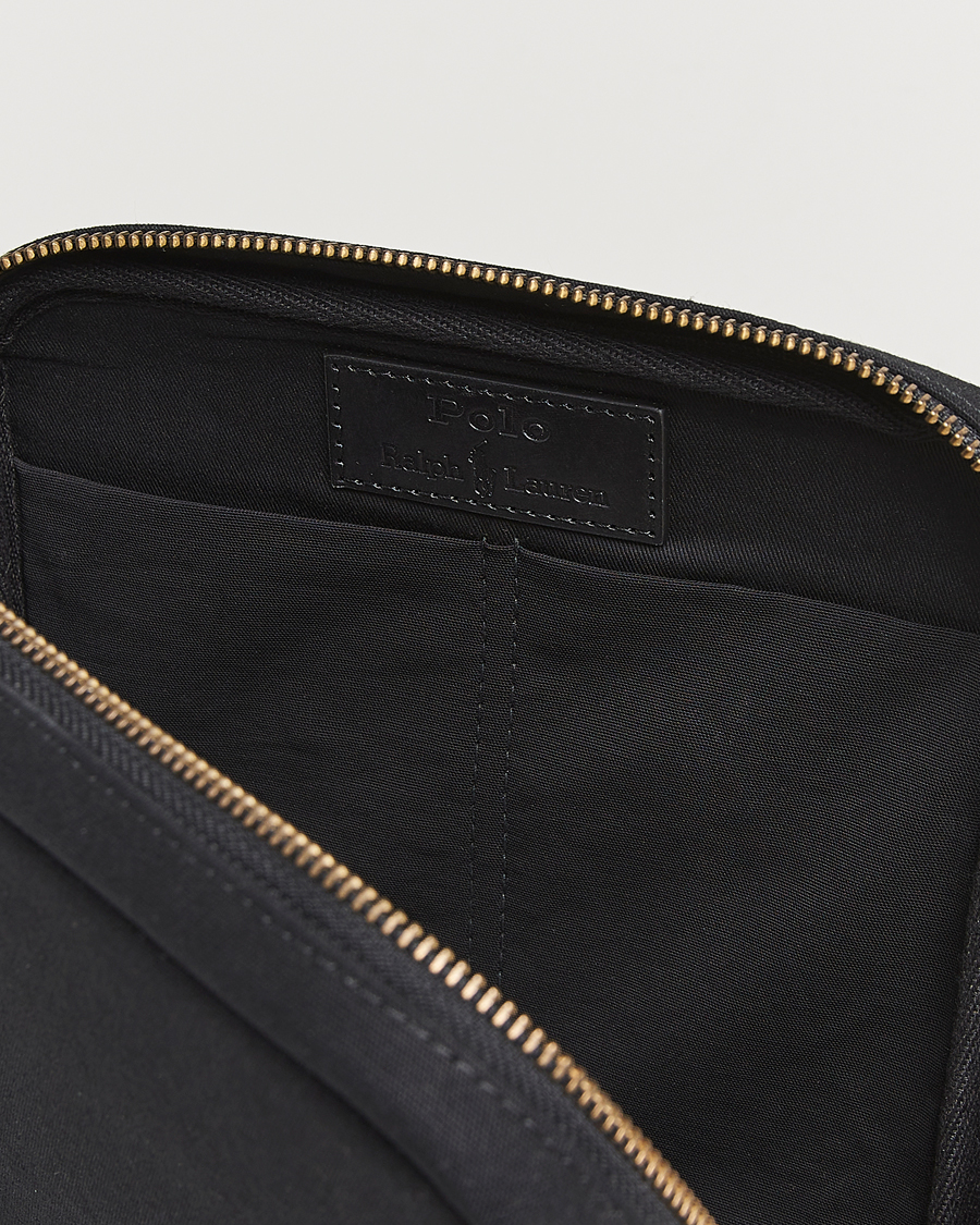 Polo Ralph Lauren Canvas/Leather Washbag Black