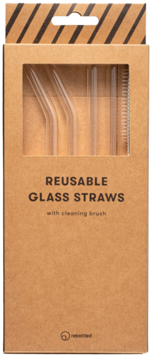 Rebottled glazen rietjes