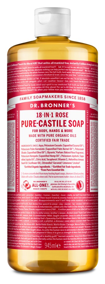 Dr. Bronner's - Pure Castile Liquid Soap Rose 945 ml