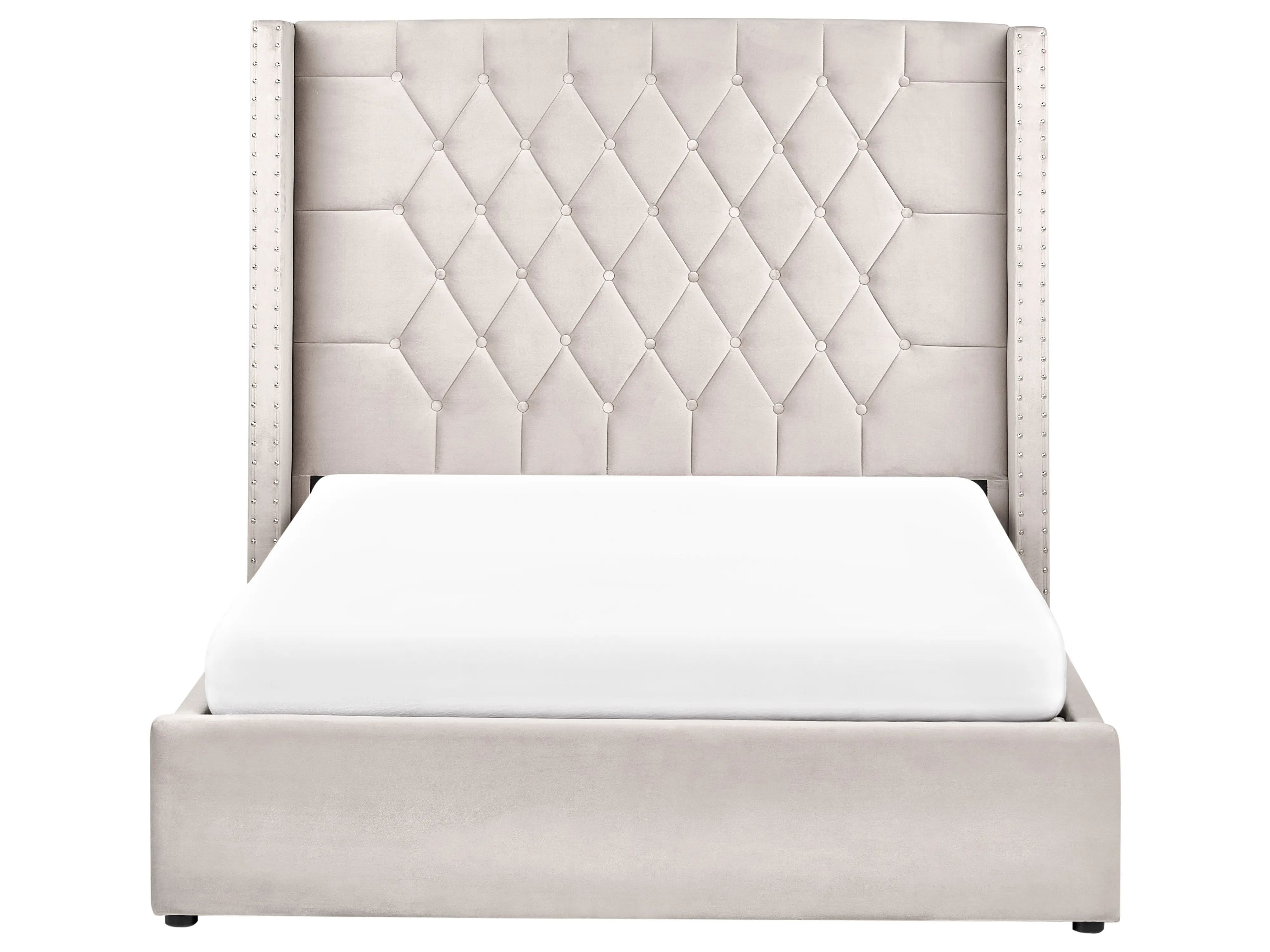 Bed met opbergruimte Fluweel LUBBON 140 x 200 cm Taupe