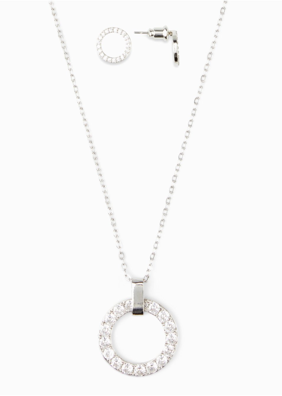 Collier et boucles d'oreilles avec zirconium