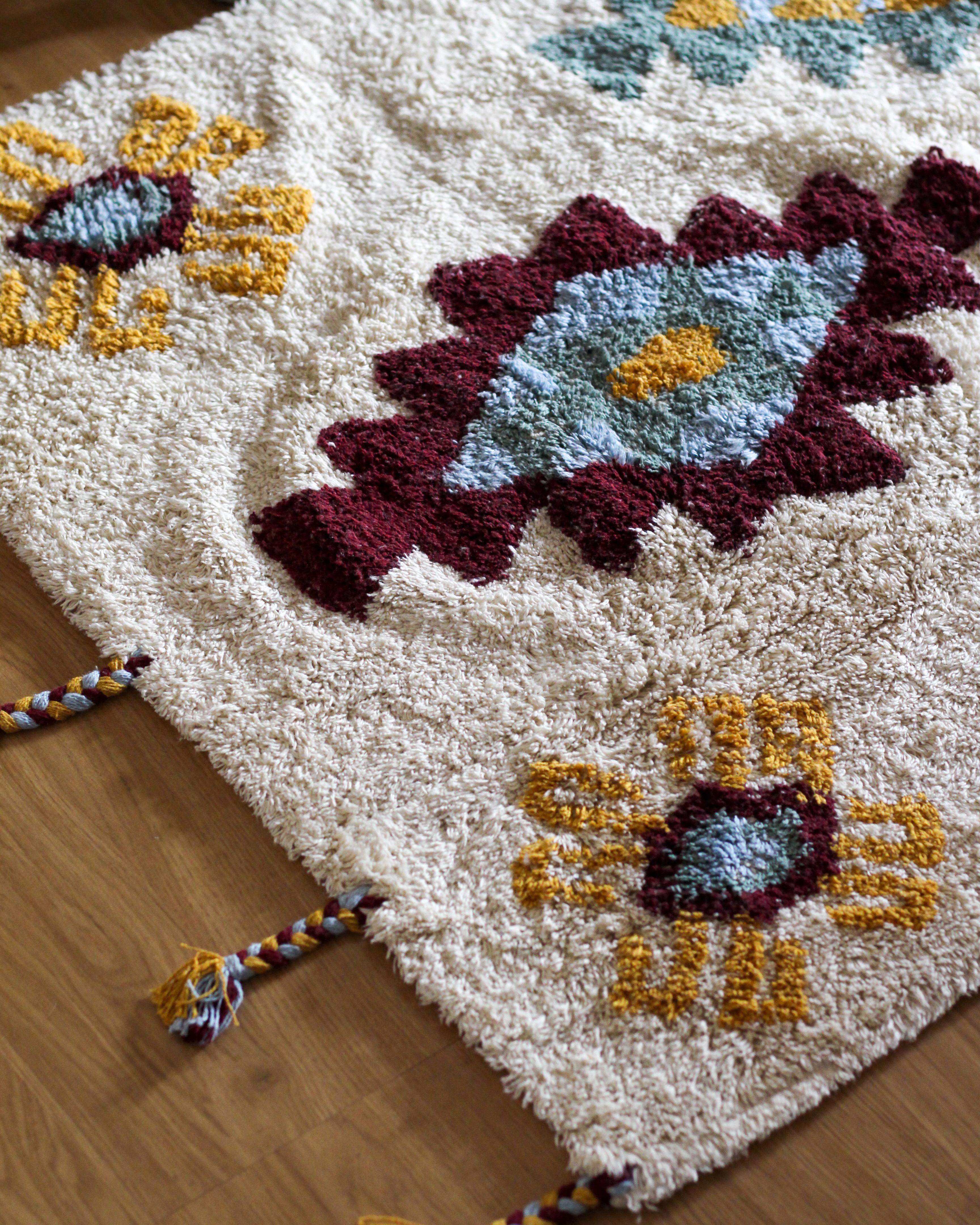 Vloerkleed DUZCE Beige 160 x 230 cm Katoen
