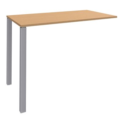 Table Lounge - L120xH105xP60 cm - 2 Pieds alu - plateau imitation hêtre
