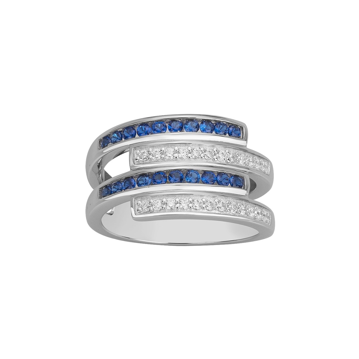 Bague en Argent avec spinelle bleu saphir