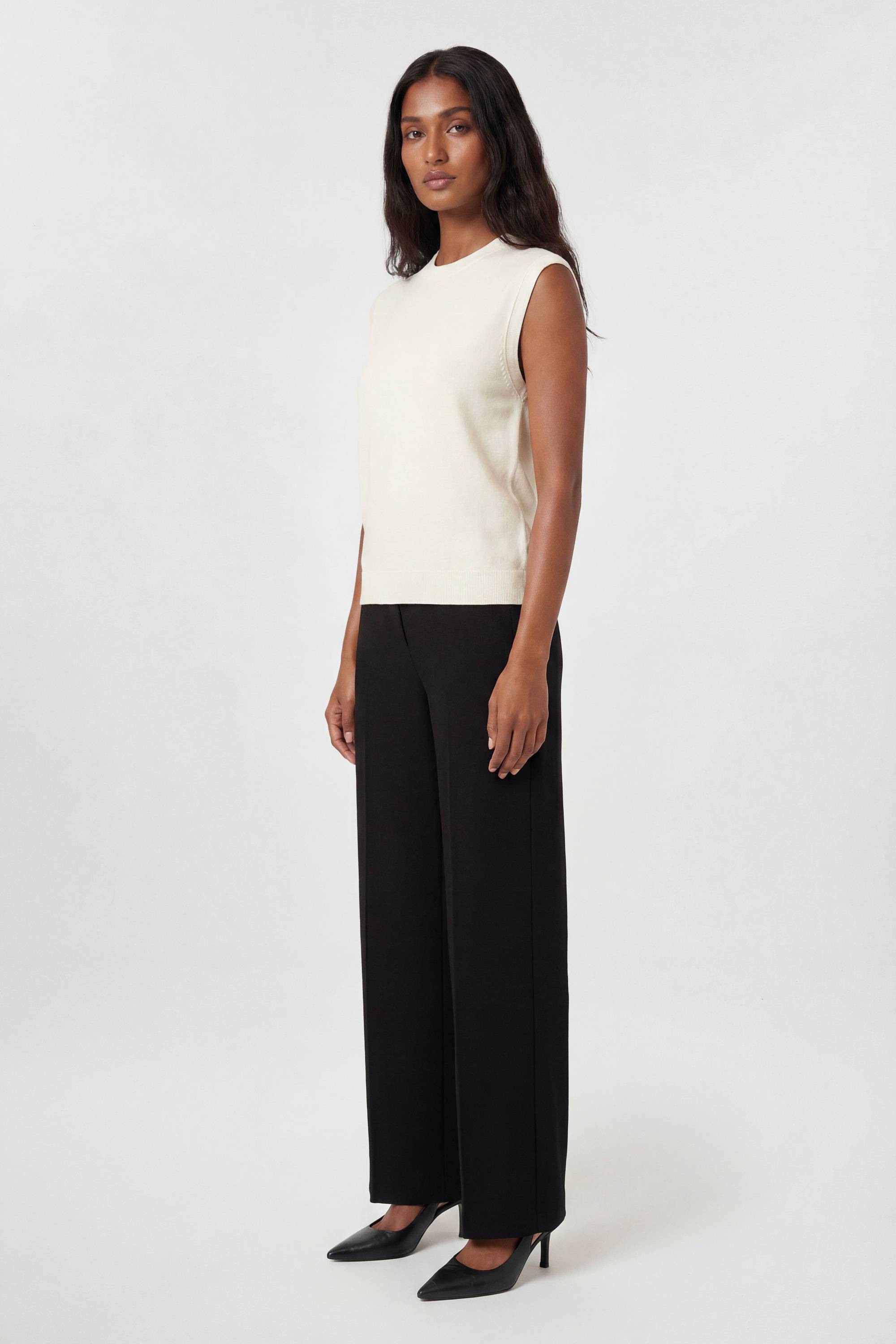 KarenMillen Pantalon Large Tailleur En Tissu Stretch Compact