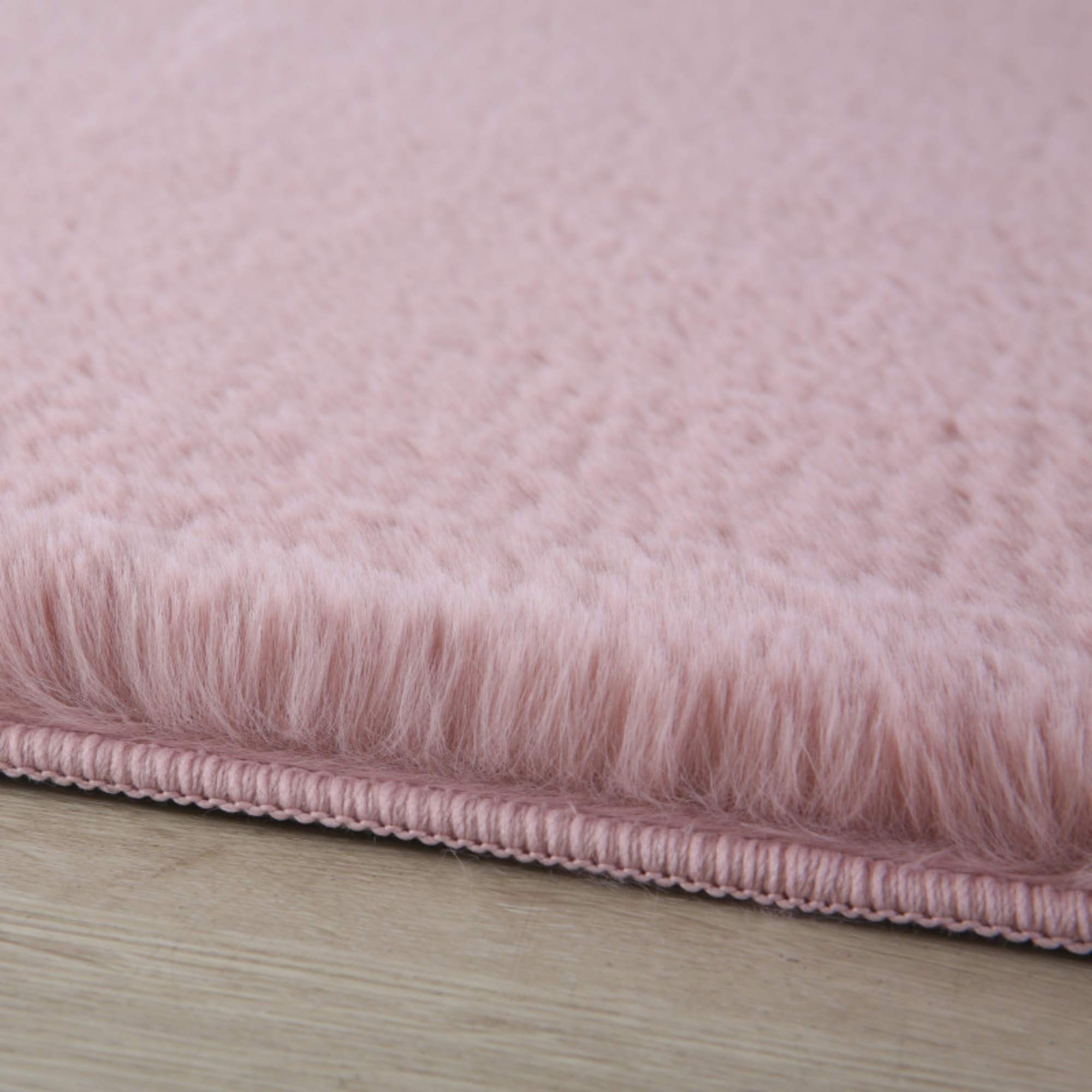 Weicher Hochflor Teppich Wohnzimmer Einfarbig, Felloptik, Flauschig, Rutschfest,