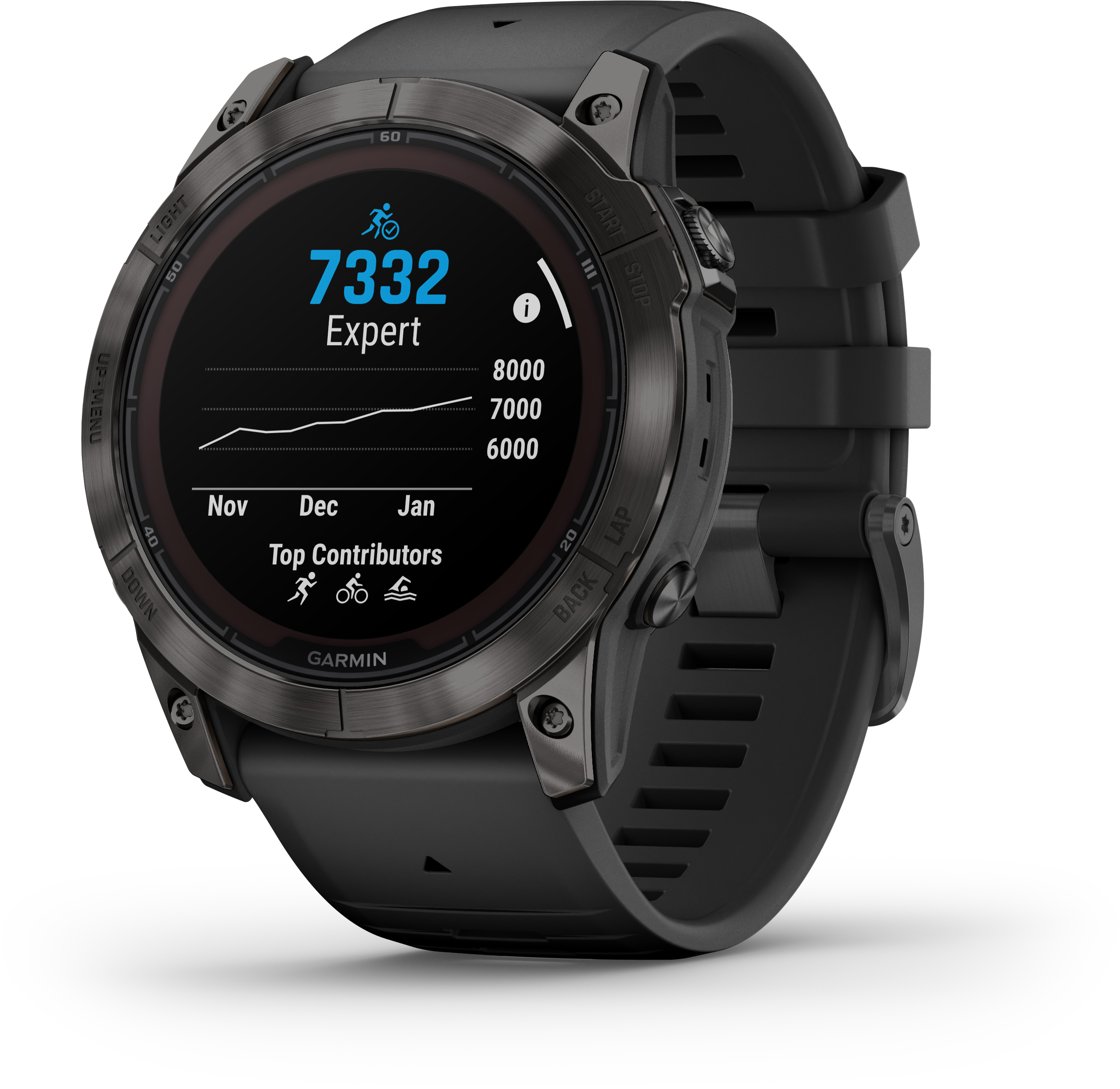 Fenix 7X Pro - Sapphire Solar - 51mm Carbon Gray Titan w/Black Band