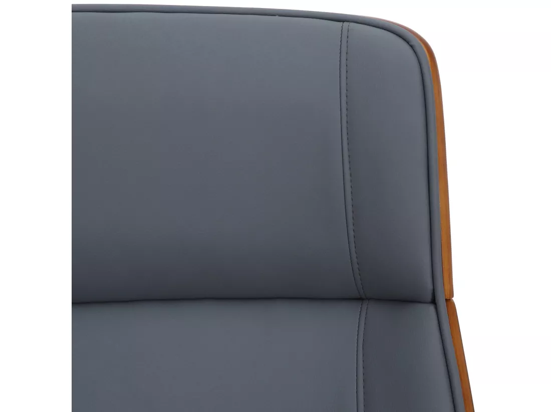 Chaise de bureau - Similicuir & Métal chromé - Noyer / Gris - Varel