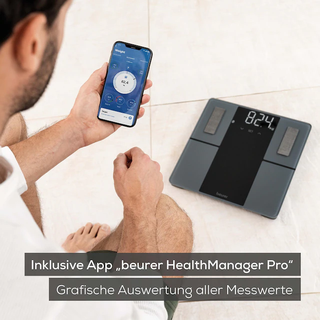 BEURER Körper-Analyse-Waage »BF 500 mit automatischer Übertragung der Messdaten via Bluetooth« Gratis App 