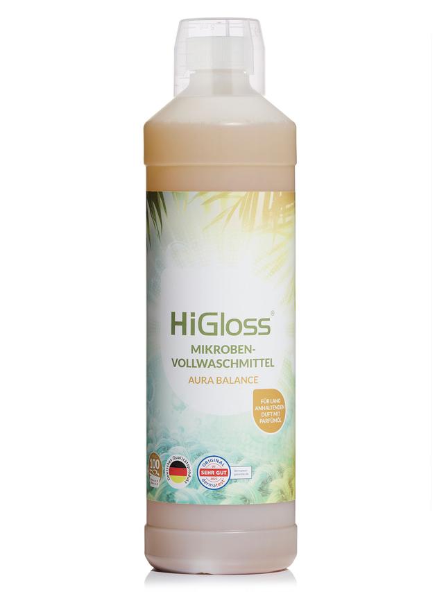 HiGloss Mikroben Vollwaschmittel probiotisch, mit Dosierkappe, 1 L