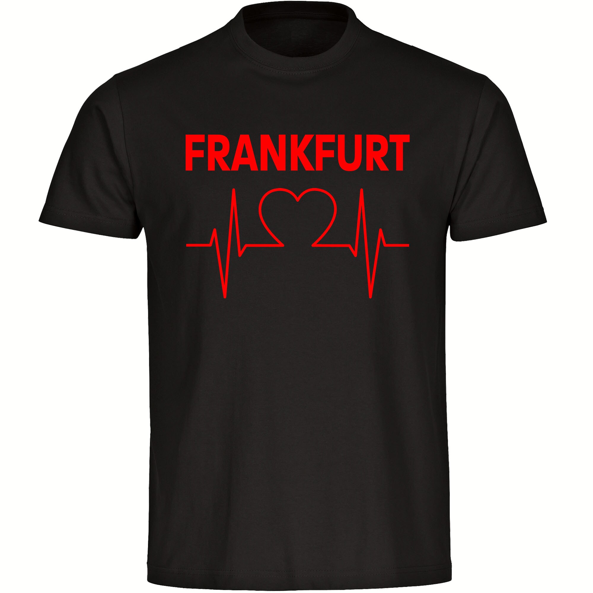 multifanshop® Kinder T-Shirt - Frankfurt - Herzschlag - Druck rot