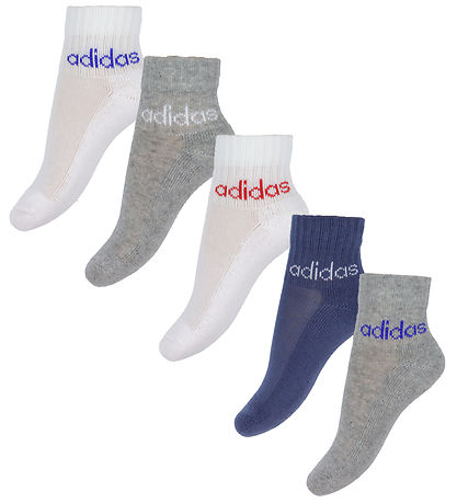 adidas Performance Strømper - 5-pak - Kids Lin Ank - Blå/Gr?/Hvi