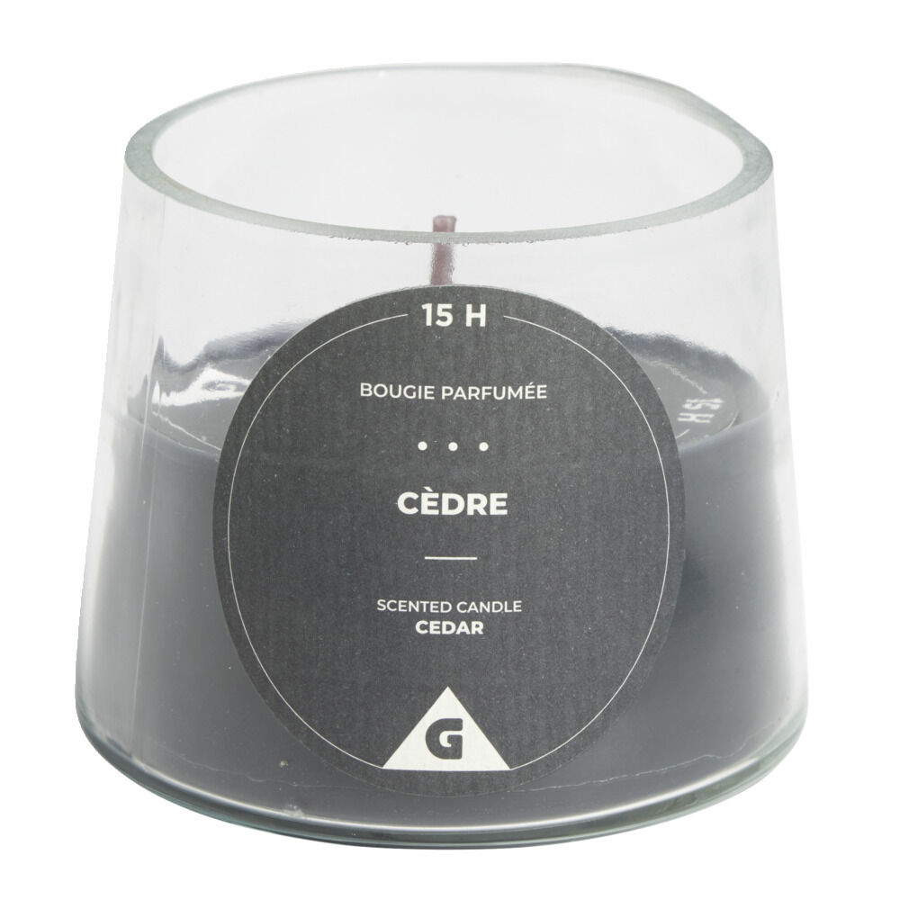 Bougie dans verre senteur cèdre Ø9xH7.5cm