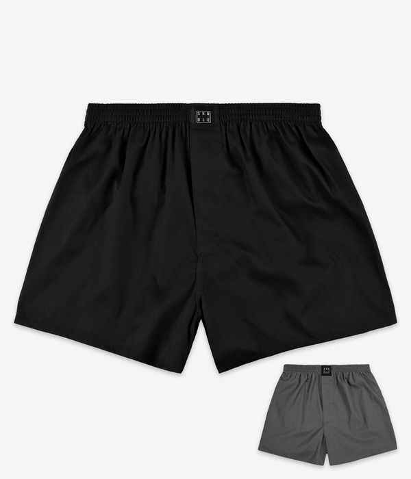 skatedeluxe Square Boxershorts (black grey) 2er Pack