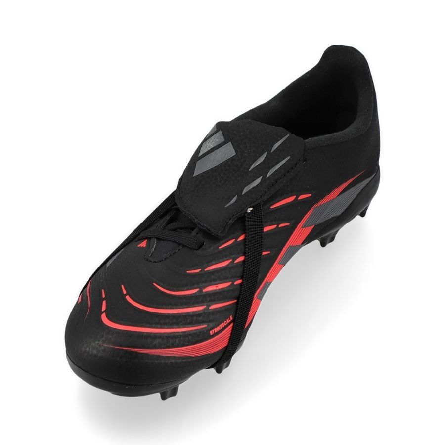 adidas Predator League Fold-over Tongue FG Stealth Victory - Noir/Gris/Lucid Red Enfant