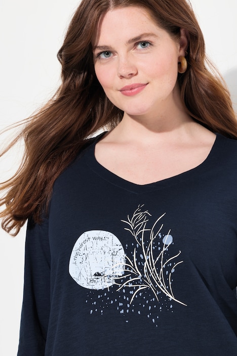 Shirt, Herzausschnitt, Langarm, Biobaumwolle