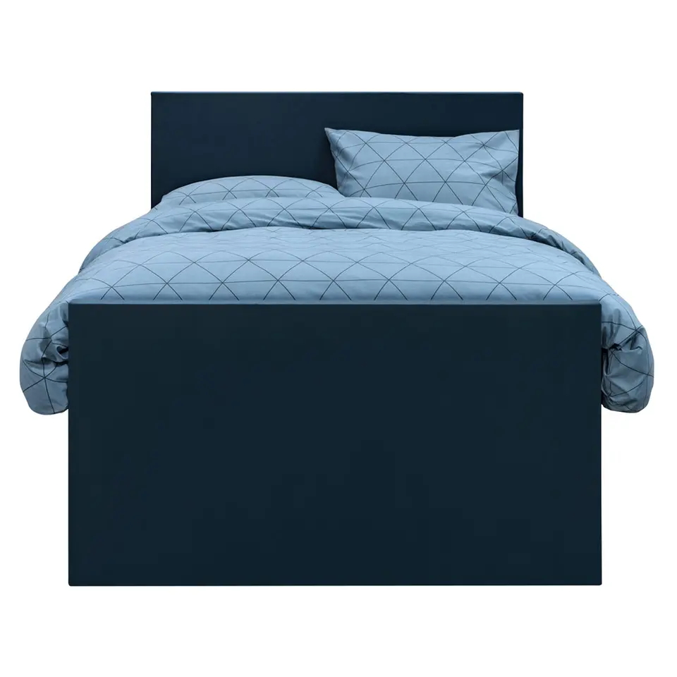 Boxspring met voetbord Liv egaal - blauw - 120x200 cm - slanke poot