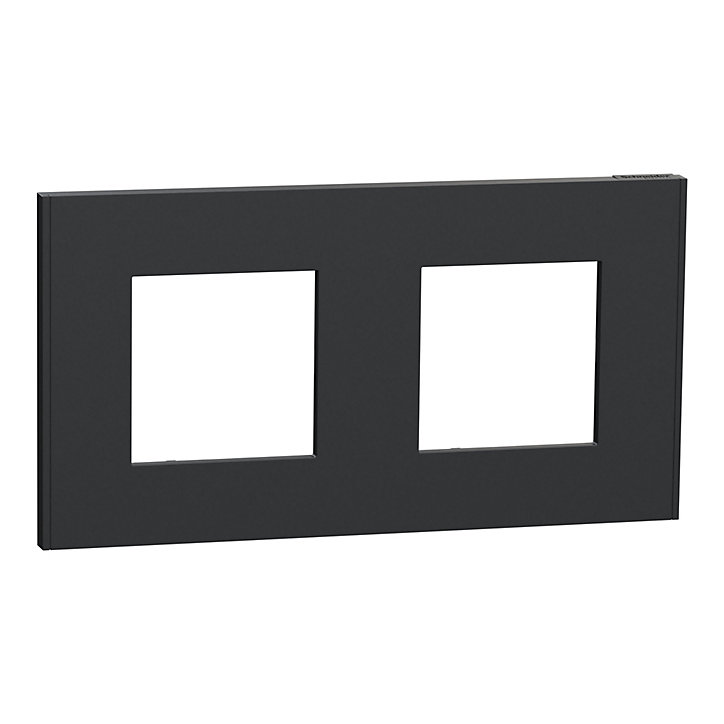 Plaque de finition double Schneider Electric Unica Déco gris anthracite