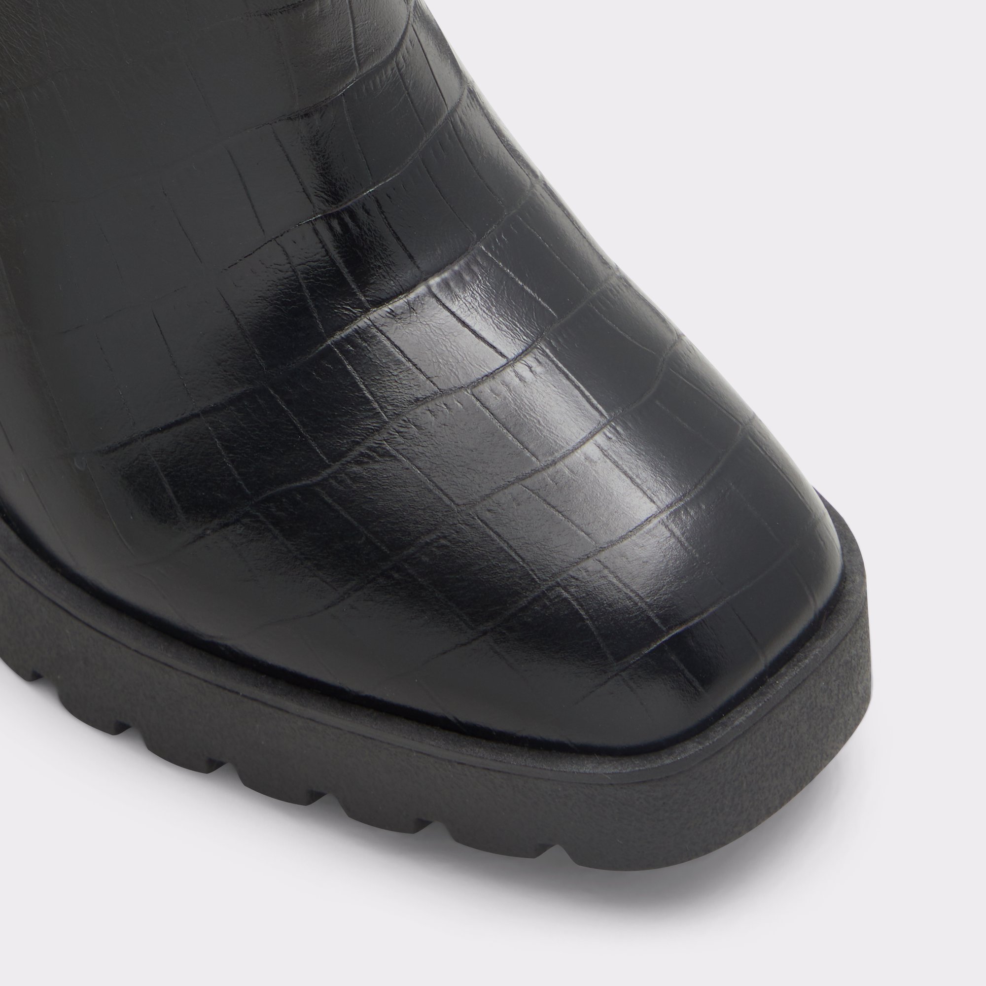 Chetta Black Leather Croco Women Chelsea boots