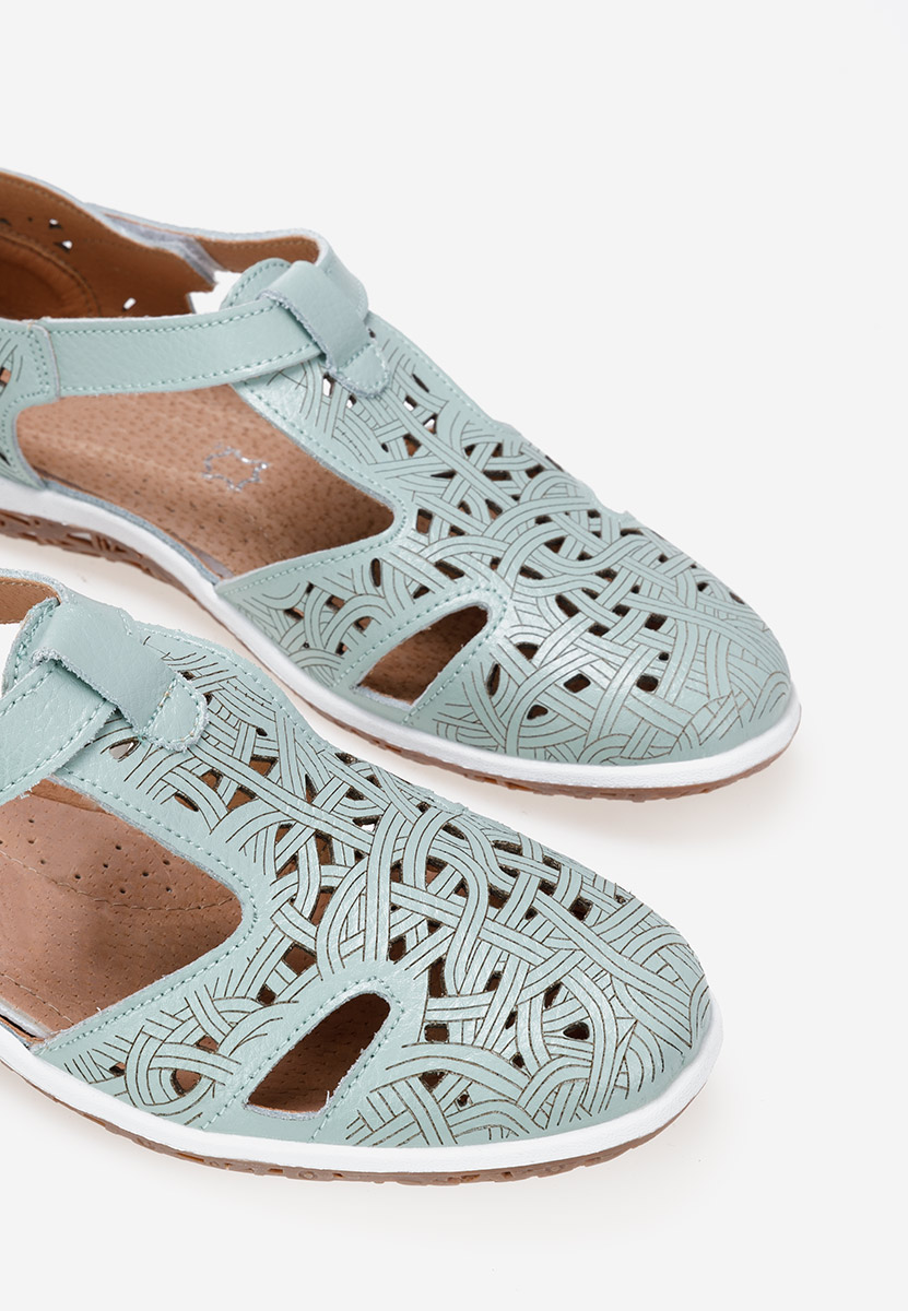 Ballerines femme en cuir bleus Mihely