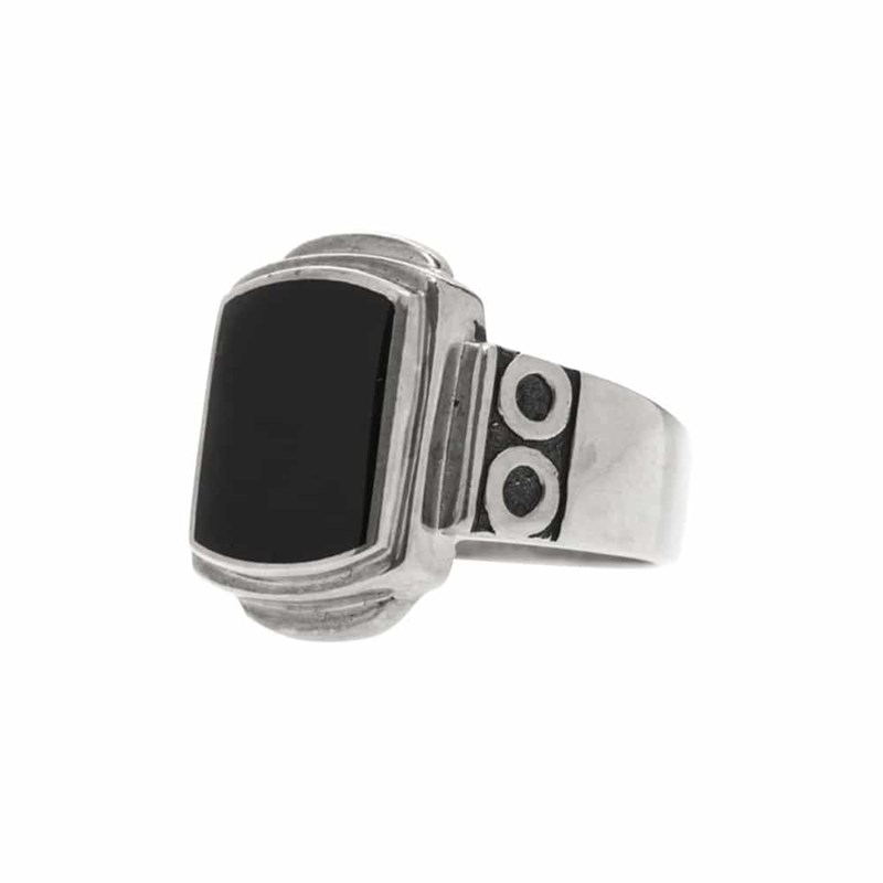 Chevalière Homme Onyx Originale Argent