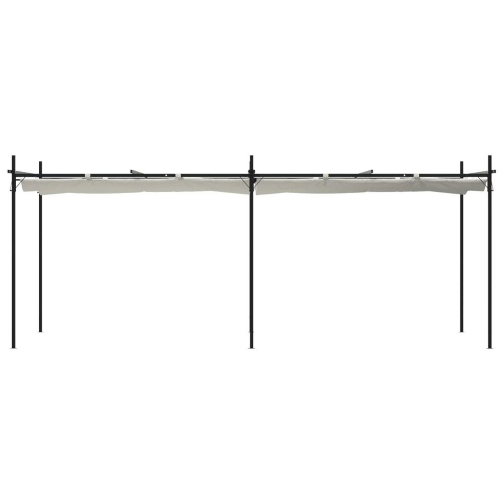 Pergola avec toit rétractable crème 589x292x230 cm