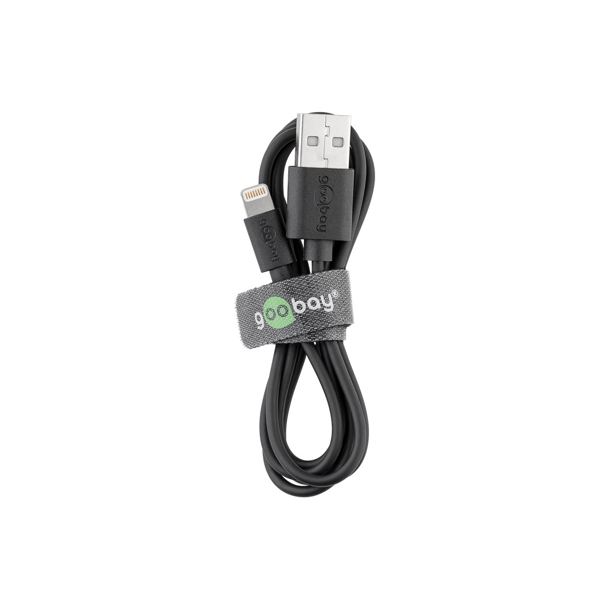 Goobay Apple Lightning billadare (12 W) Adapter för billaddare och Apple Lightning-kabel 1,0 m (svart)
