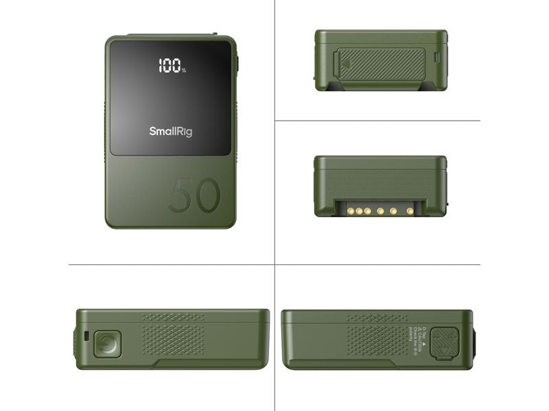 Smallrig VB50 Mini V-Mount-Batterie Grün Kompakter und leichter V-Mount-Akku