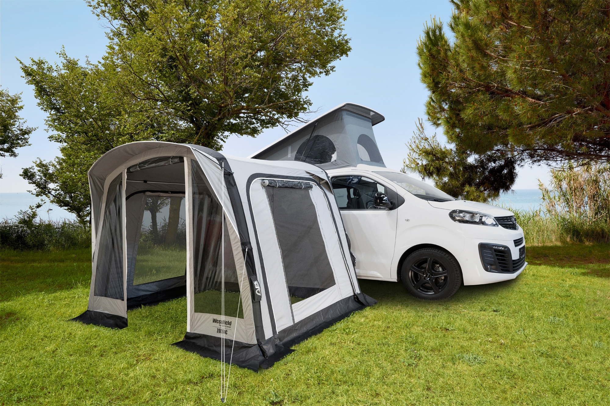 Westfield Zodiac aufblasbares Vorzelt für Fahrzeuge mit Anstellhöhen von 180 bis 270 cm