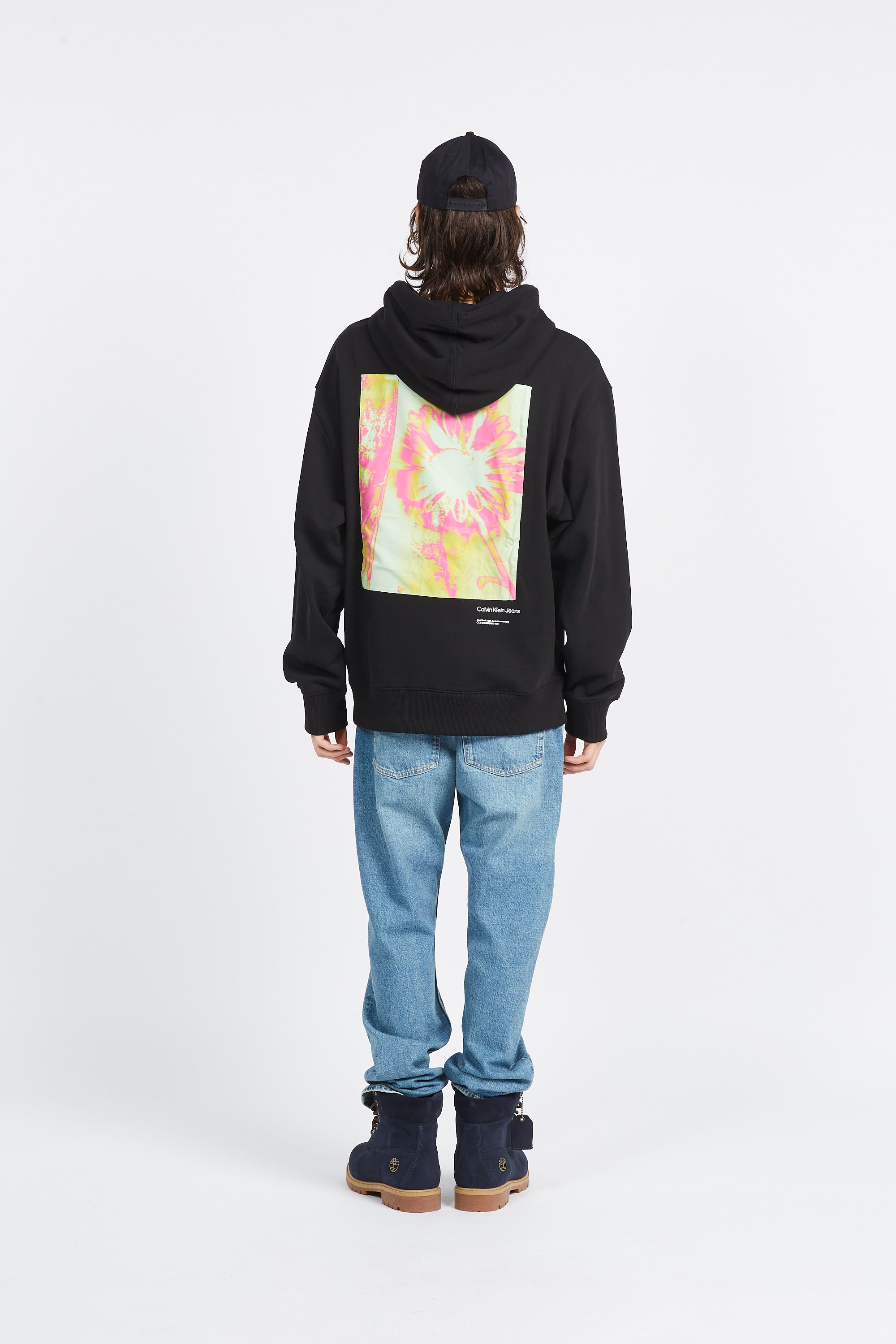 CALVIN KLEIN JEANS Hoodie FLORAL GRAPHIC HOODI Noir
