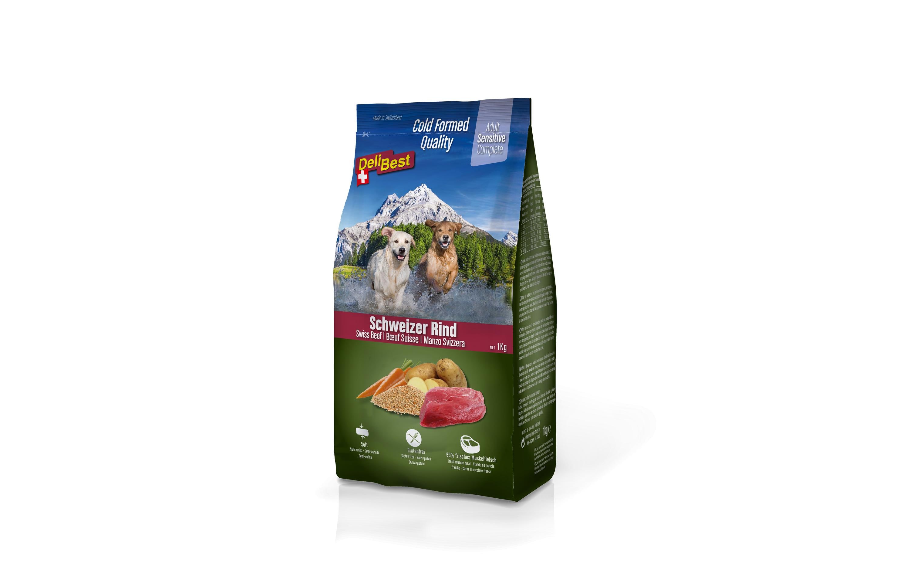 Halbfeuchtfutter Premium Complete Sensitive Dog, Rind, 1 kgAlleinfuttermittel Soft für ausgewachsene Hunde
