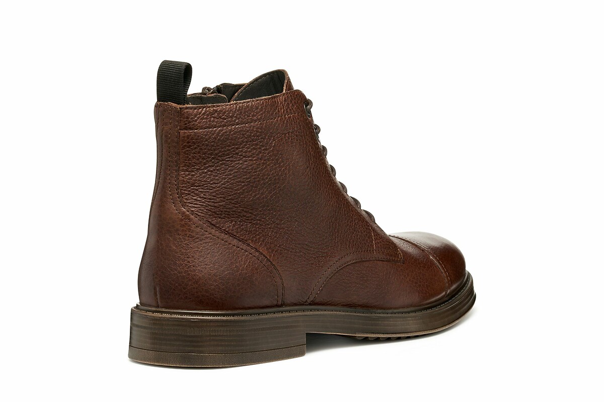 GEOX<br>Botas de tornozelo em couro respirável com cadarços Henreys