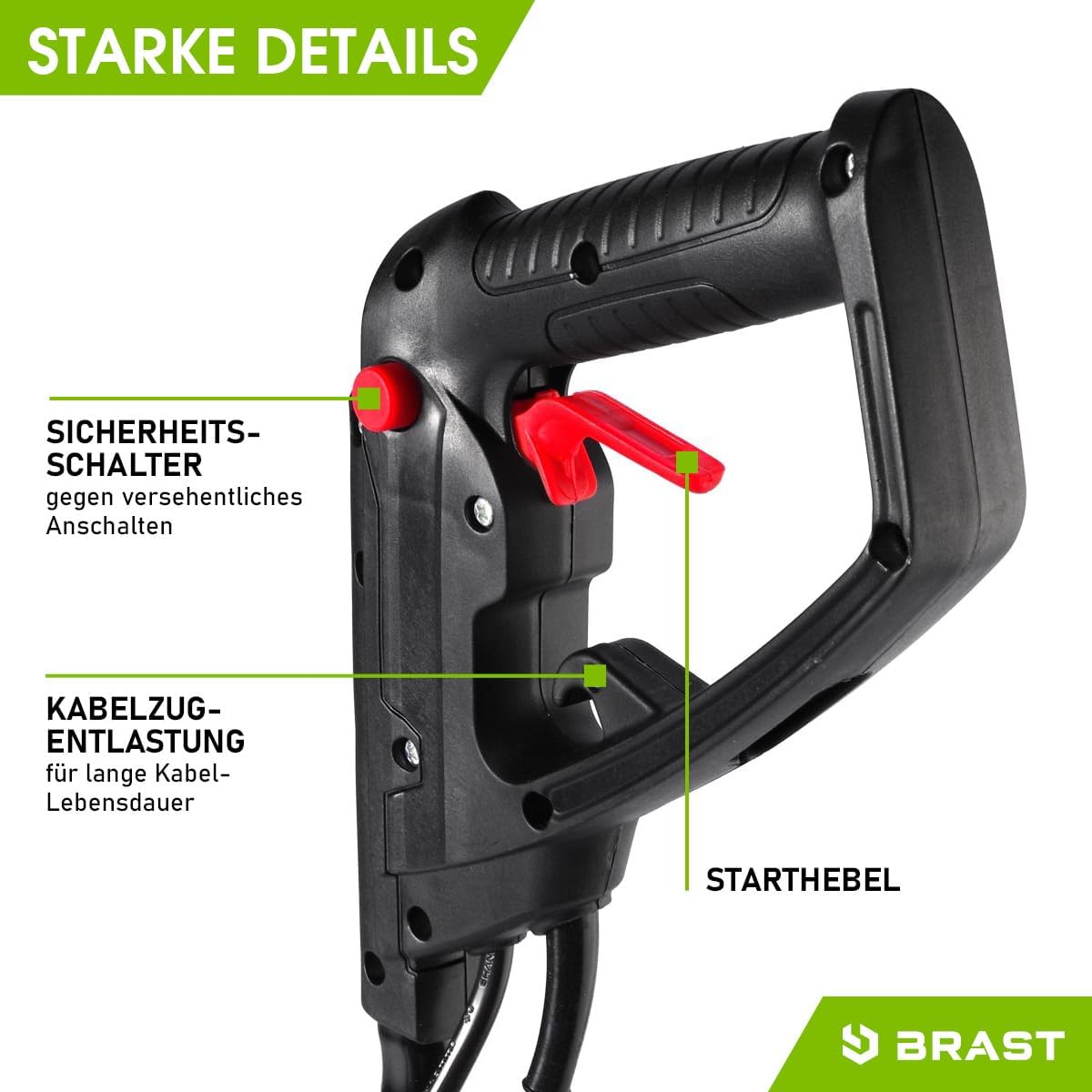 BRAST Motorhacke Gartenfräse Elektro | 1050-1800 Watt | 36-45cm Arbeitsbreite | 4 Modelle | Schutzblech Antiblockierkupplung & Sicherheitsschalter | für kleine bis große Grundstücke | BRE-AF 1800