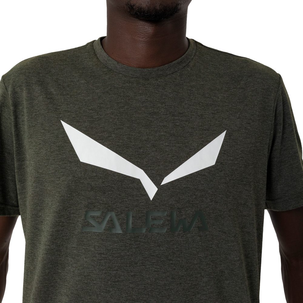 SALEWA Solidlogo Dry T-Shirt Herren dark olive melange