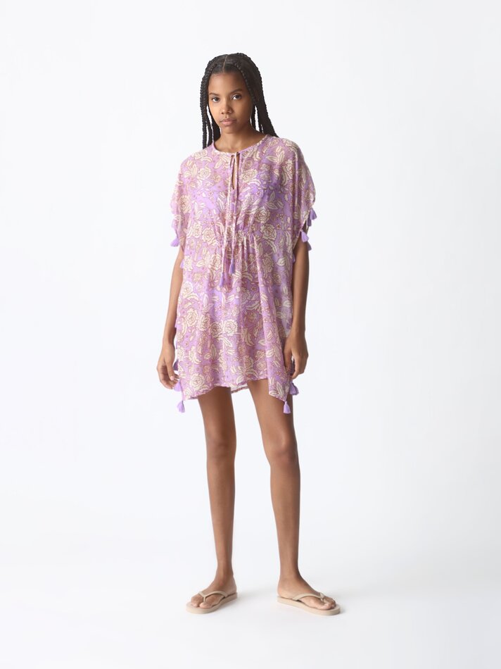 Caftan com franjas - Malva