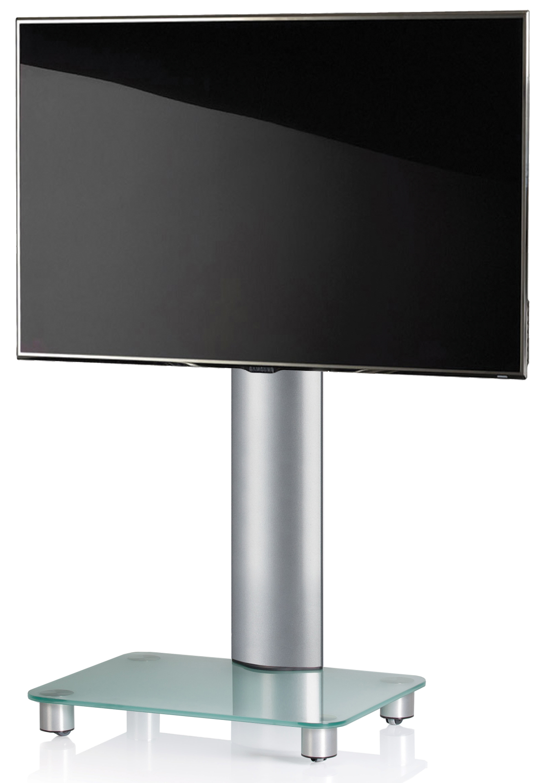 TV-Rack TOSAL - silber - Mattglas - schwenkbar - für 32-70 Zoll