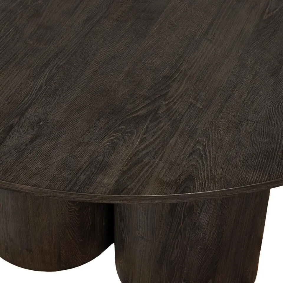 WOOOD Oona Eettafel - MDF - Donkerbruin - 75x140x140