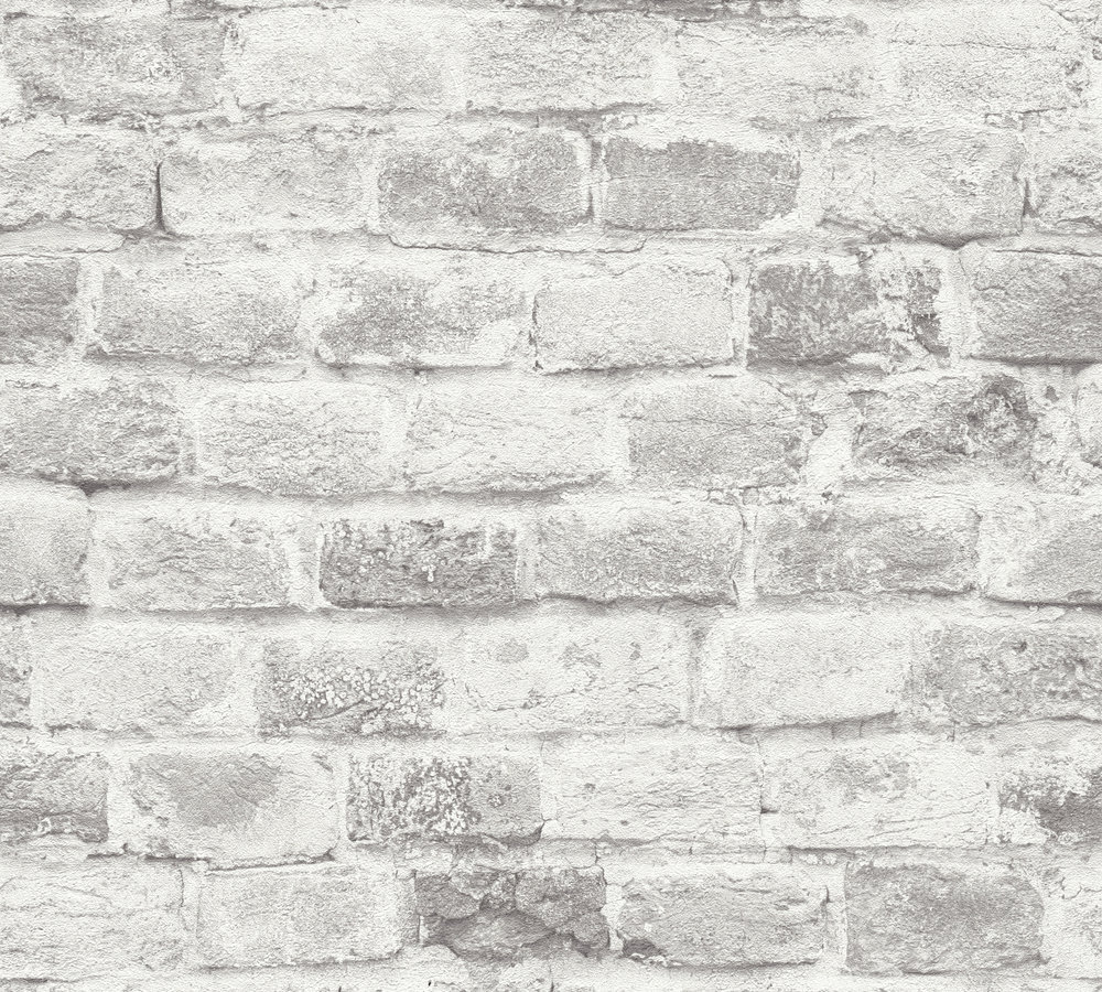 A.S. Creation Vliestapete BRICKS & STONES - grau-weiß - Steinoptik - 10 Meter